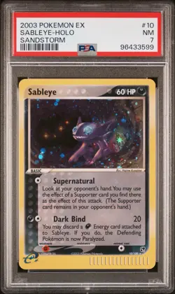 2003 Salbeye 10/100 Sandstorm Ex Pokemon holo foil rare vintage e-reader PSA 7 - Image 1