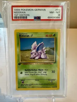 PSA 8 Pokemon 1999 German Deutsch 1st Edition Base Nidoran #55 - Image 1