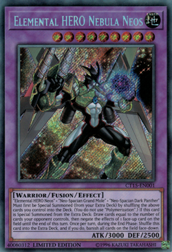 YUGIOH ELEMENTAL HERO NEBULA NEOS SECRET RARE CT15-EN001 NEAR MINT - Image 1