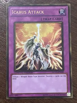Icarus Attack GLD3-EN049 Gold Series 3 Limited Edition Gold Rare LP - Image 1
