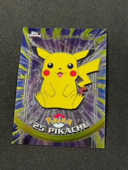 Pokemon Pikachu #25 Topps Chrome Base Holo NM - Image 1