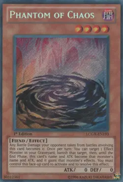 Phantom of Chaos - LCGX-EN193 - Secret Rare - Unlimited Edition NM Yugioh Legend - Image 1