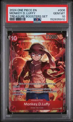 MONKEY D LUFFY ST10-006 PSA 10 GEM MINT One Piece TREASURE BOOSTER SET English - Image 1