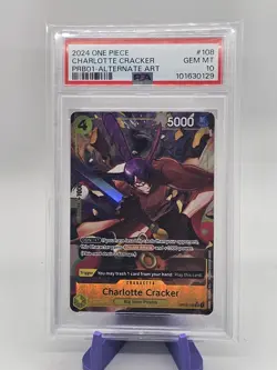 PSA 10 One Piece TCG PRB-01 Charlotte Cracker Alt Art - Image 1