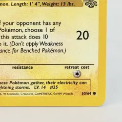 Pokemon TCG Jungle Base Set Pikachu 60/62 Common Card LP+ - Image 4