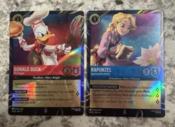 Disney Lorcana Magical Places Epcot 2026 Promo Cards Rapunzel & Donald Duck - Image 1