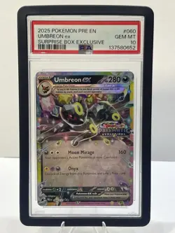 Umbreon ex 060/131 PSA 10 Stamped Surprise Box Prismatic Evolutions Pokemon Card - Image 1