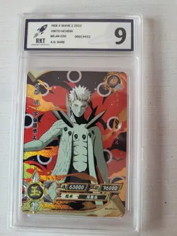NARUTO GRADED CARD - OBITO UCHIHA - NR-AR-020 - A.R.HOLO - RKT GRADED - Image 1