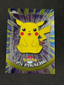 Pokemon Pikachu #25 Topps Chrome Base Holo Copy 2 NM - Image 1