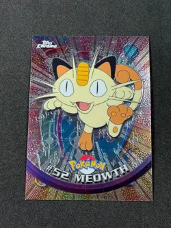 Pokemon Meowth #52 Topps Chrome Base Holo NM - Image 1