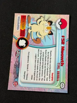 Pokemon Meowth #52 Topps Chrome Base Holo NM - Image 3