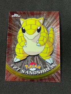 Pokemon Sandshrew #27 Topps Chrome Base Holo LP - Image 1