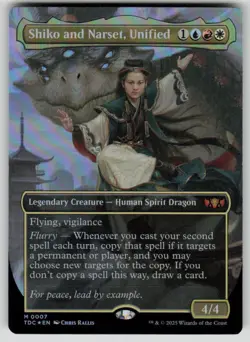 Shiko and Narset, Unified (Borderless) Foil M Commander: Tarkir Dragonstorm 7 NM - Image 1