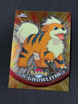 Pokemon Growlithe #58 Topps Chrome Base Holo NM - Image 1