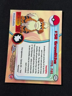 Pokemon Growlithe #58 Topps Chrome Base Holo NM - Image 3