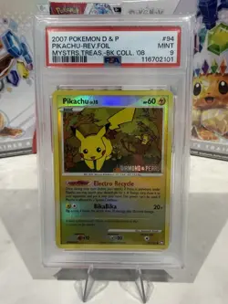 Pokemon Pikachu 2008 Burger King Mysterious Treasures Reverse Holo #94 PSA 9 - Image 1