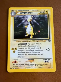 Pokemon TCG Ampharos #1 [LP] Neo Genesis Rare Vintage Holo - Image 1