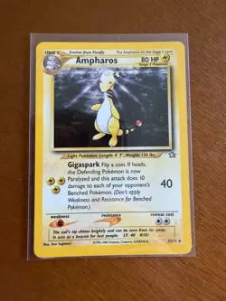 Pokemon TCG Ampharos #1 [LP] Neo Genesis Rare Vintage Holo - Image 3