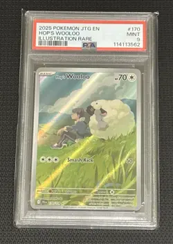 Pokemon Hop's Wooloo 170/159 Sv09 Illustration Rare Holo PSA 9 English - Image 1