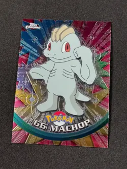 Pokemon Machop #66 Topps Chrome Base Holo NM - Image 1