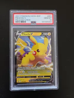 Pokemon 2021 Pikachu V Promo SWSHO61 PSA 10 Gem Mint - Image 1