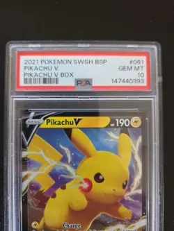 Pokemon 2021 Pikachu V Promo SWSHO61 PSA 10 Gem Mint - Image 3