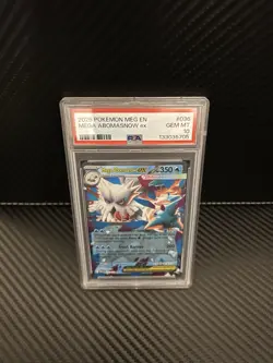 2025 Pokemon Mega Abomasnow EX #036 PSA 10 Gem Mint – Mega Evolution EX - Image 1
