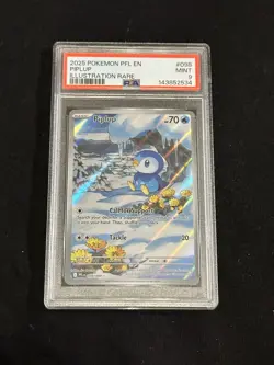 2025 POKEMON PFL EN-PHANTASMAL FLAMES ILLUSTRATION RARE #098 PIPLUP PSA 9 - Image 1
