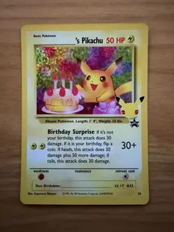 Pokemon Birthday Pikachu Celebrations 24 Classic Collection Near Mint NM - Image 1