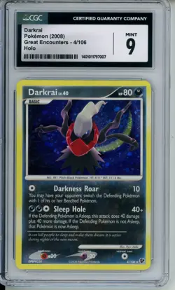 CGC 9 - 2008 Darkrai Holo 3/106 - Great Encounters - Image 1