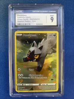 CGC Mint 9 Poochyena GG33/GG70 Pokemon TCG Crown Zenith: Galarian Gallery - Image 1