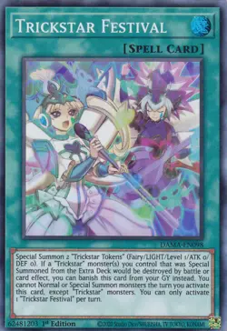 YUGIOH..TRICKSTAR FESTIVAL..DAMA-EN098..NM/MT/NP..1ST EDITION..SUPER RARE - Image 1