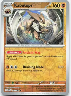 Kabutops 141/165 Rare 151 Pokemon Reverse Holo Near Mint - Image 1