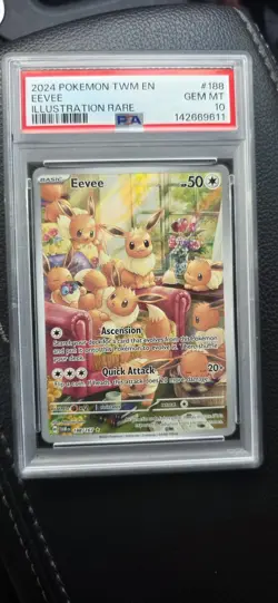 Pokemon 2024 Eevee 188/167 Illustration Rare Twilight Masquerade GEM MINT PSA 10 - Image 2