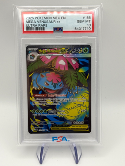 2025 Pokemon Meg en Mega Venusaur ex Ultra Rare Holo #155 PSA 10 - Image 1