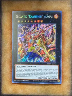 Yugioh Gigantic "Champion" Sargas PHHY-EN045 Secret Rare 1st Ed NM - Image 1