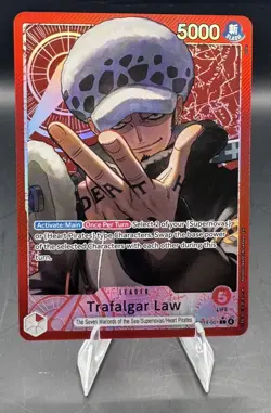 One Piece The Azure Sea's Seven Trafalgar Law OP14-001 Alternate Art Leader Foil - Image 1