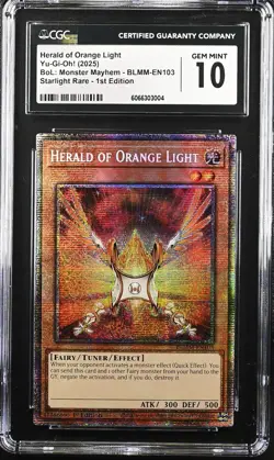 Yugioh Herald of Orange Light Starlight Rare BLMM-EN103 Battles of Legend CGC 10 - Image 1