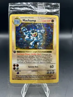 SEALED 1999 Pokemon TCG Machamp Holo Rare 1st Edition SHADOWLESS Promo 8/102 - Image 1