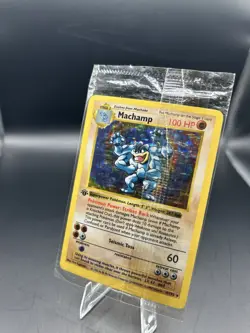 SEALED 1999 Pokemon TCG Machamp Holo Rare 1st Edition SHADOWLESS Promo 8/102 - Image 2