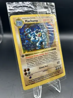 SEALED 1999 Pokemon TCG Machamp Holo Rare 1st Edition SHADOWLESS Promo 8/102 - Image 3