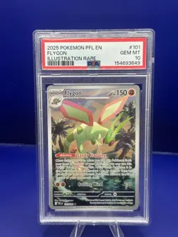 2025 POKEMON PFL EN-PHANTASMAL FLAMES ILLUSTRATION RARE #101 FLYGON PSA 10 - Image 1