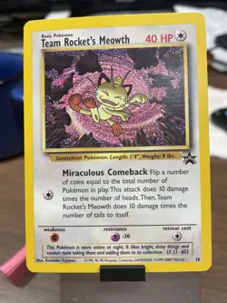 Pokemon TCG Team Rockets Meowth Black Star Promo #52 Unplayed - Image 1