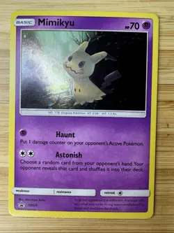 Pokemon TCG Mimikyu Black Star Promo SM29 Cosmos Holo NM - Image 1