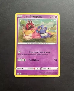 Pokemon TCG Galarian Slowpoke SWSH126 Holo Black Star Promo NM/LP w SWIRL - Image 1