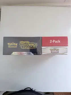 Pokemon Surging Sparks ETB + Booster Bundle 2-Pack Factory Sealed NEW - Image 2