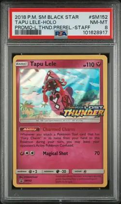 2018 POKEMON SM BLACK STAR PROMO #SM152 TAPU LELE-HOLO PSA 8 - Image 1