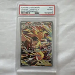 Pokemon Ethan's Typhlosion Illustration Rare Holo 190/182 Destined Rivals PSA 8 - Image 1