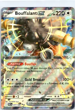 Bouffalant EX 077/086 Sv: White Flare Double Rare Holo Pokemon TCG Card NM - Image 1