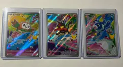Pokemon TCG First Partner Illustration Collection Rowlet / Litten / Popplio Mint - Image 1
